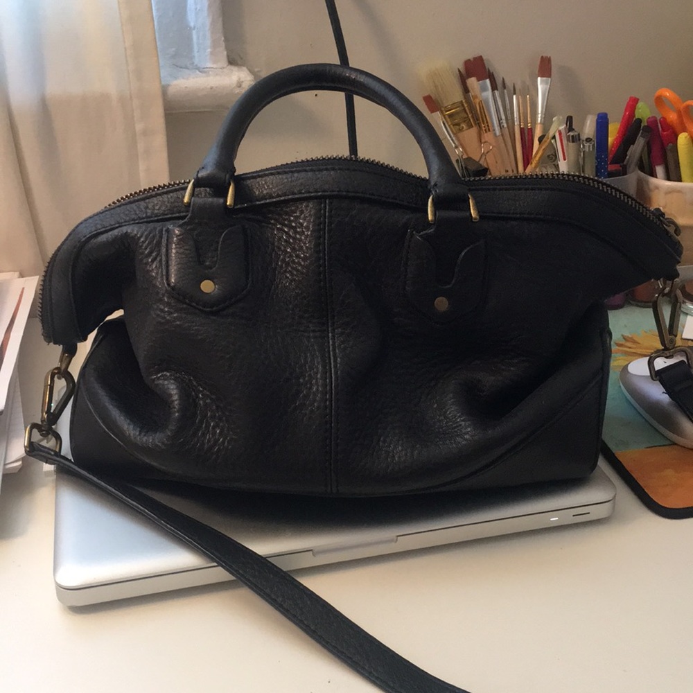 Madewell Black Leather Bag~very good condition